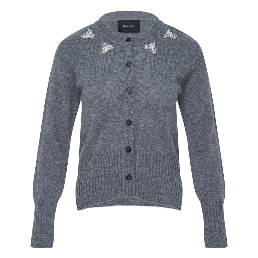 Embellished Relaxed Cashmere Cardigan