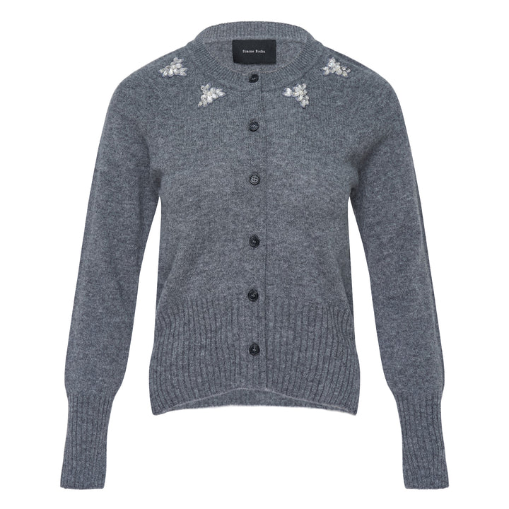 Embellished Relaxed Cashmere Cardigan