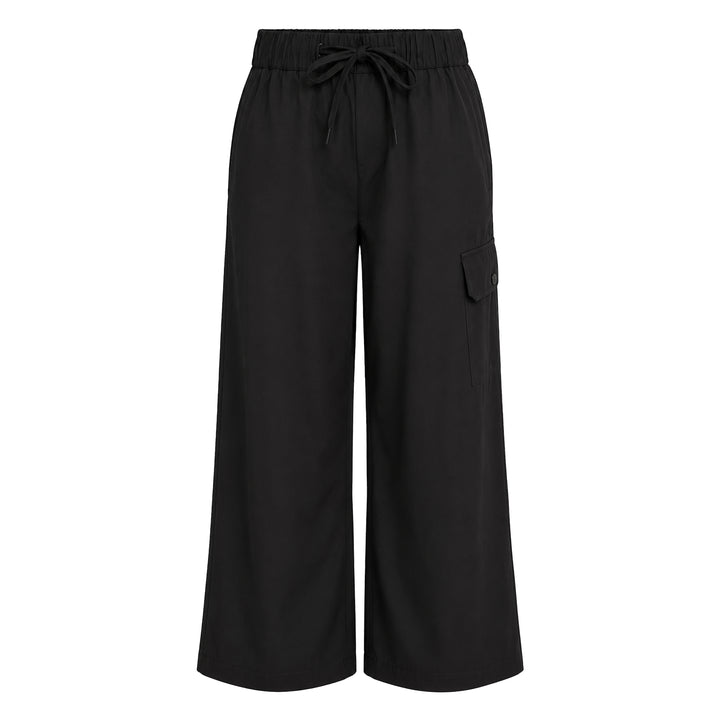Drawstring Cargo Wide-Leg Pants