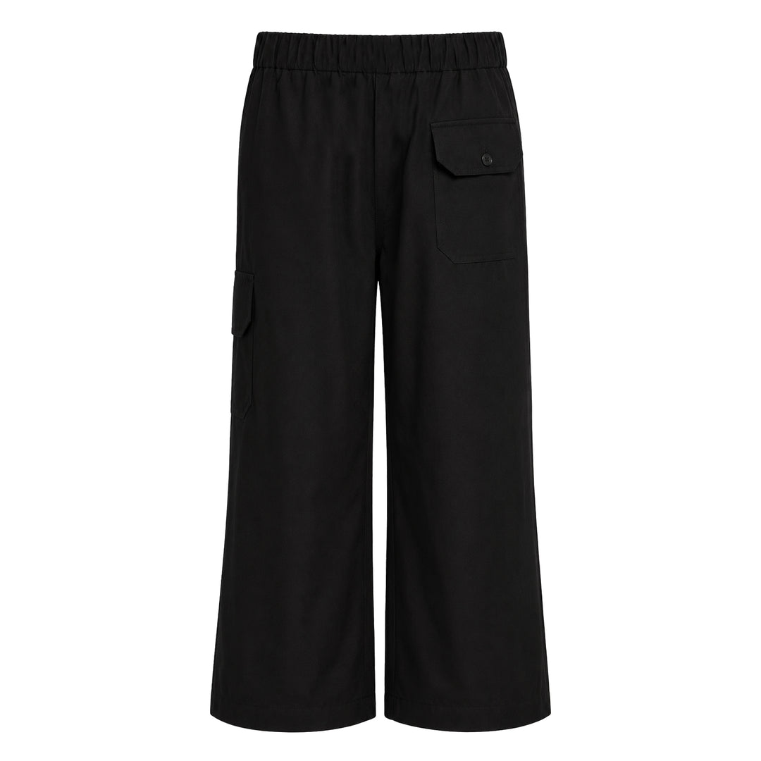 Drawstring Cargo Wide-Leg Pants