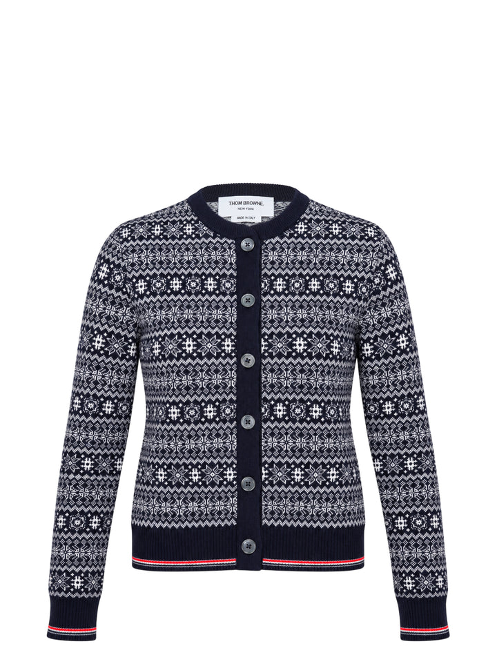 Thom Browne Snowflake Fair Isle Cardigan