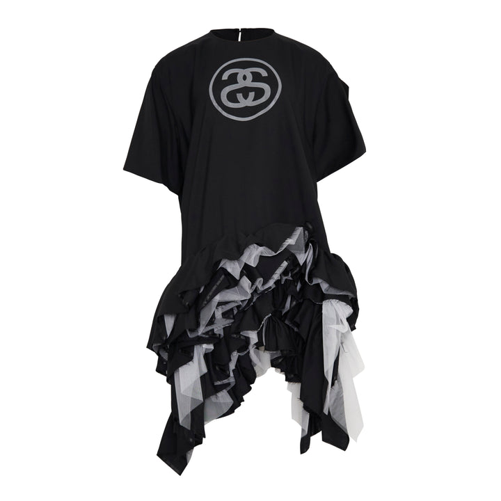 Graphic Ruffled Hem Dress