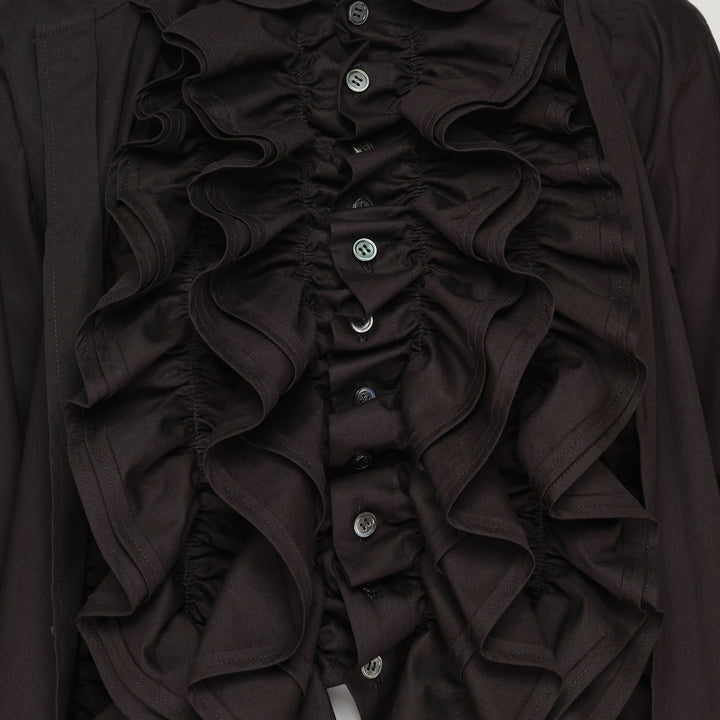 Cotton Broadcloth Ruffle Blouse