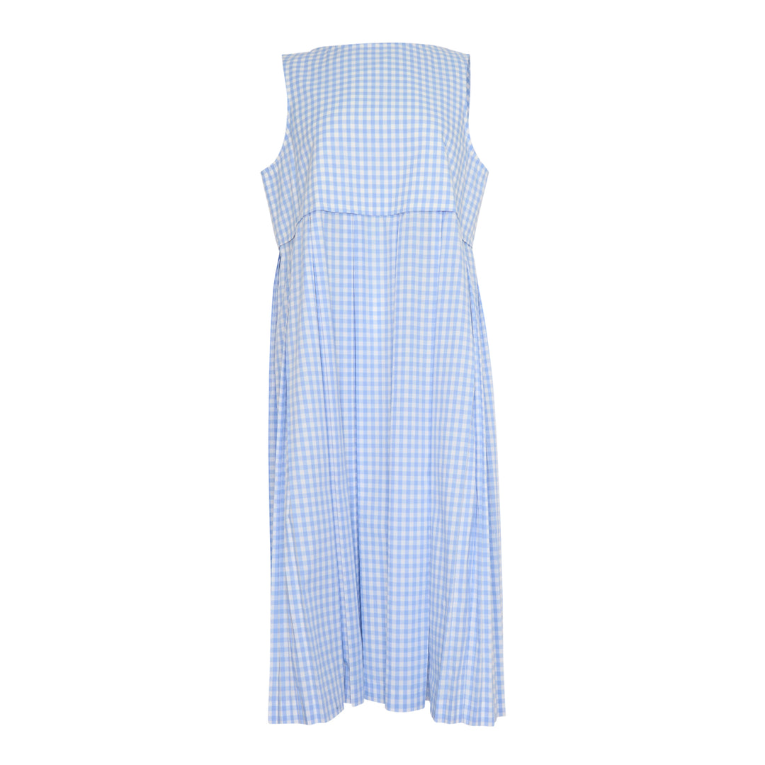 Sleeveless Gingham Midi Dress