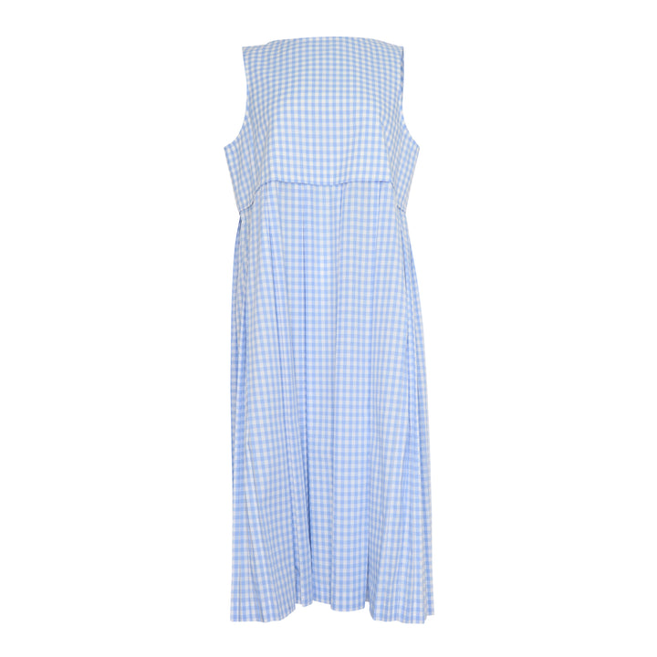 Sleeveless Gingham Midi Dress