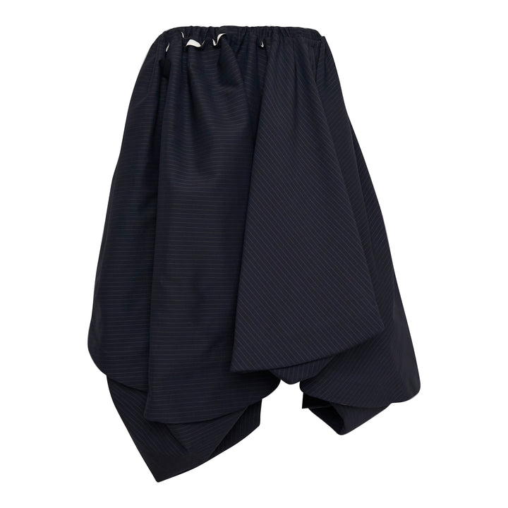 Gathered Waist Pinstripe Skirt