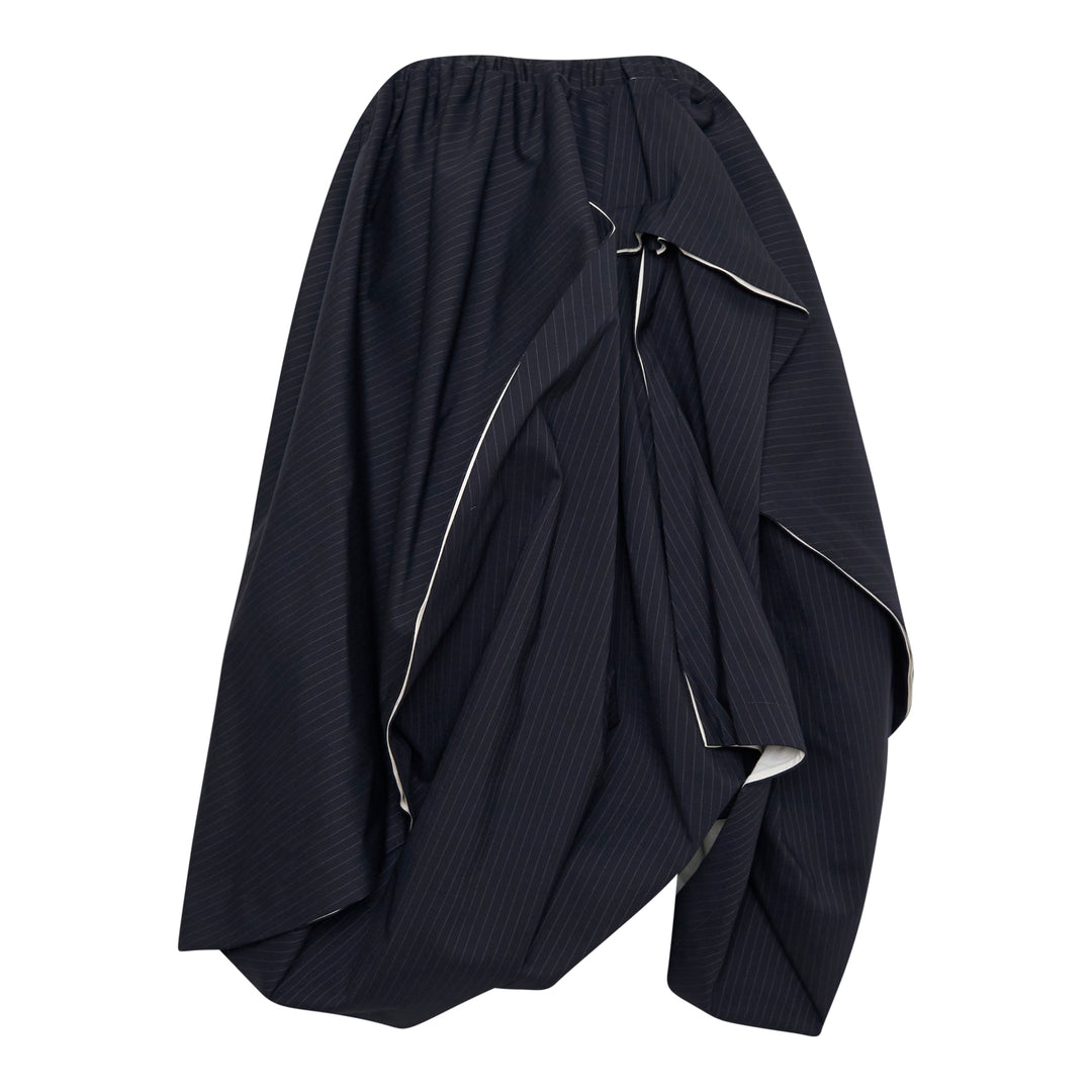 Gathered Waist Pinstripe Skirt