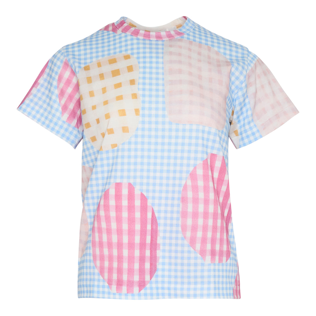 Gingham Patchwork Short Sleeve Tee