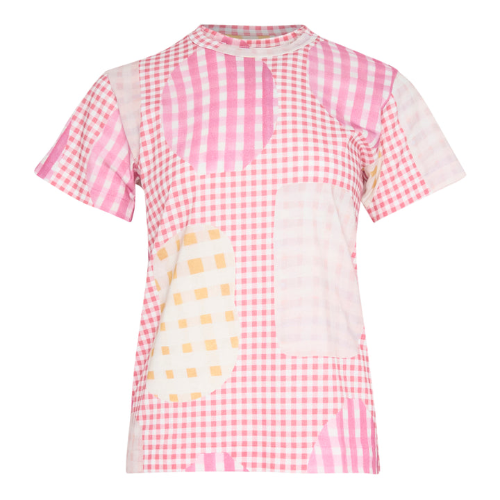 Gingham Patchwork Short Sleeve Tee