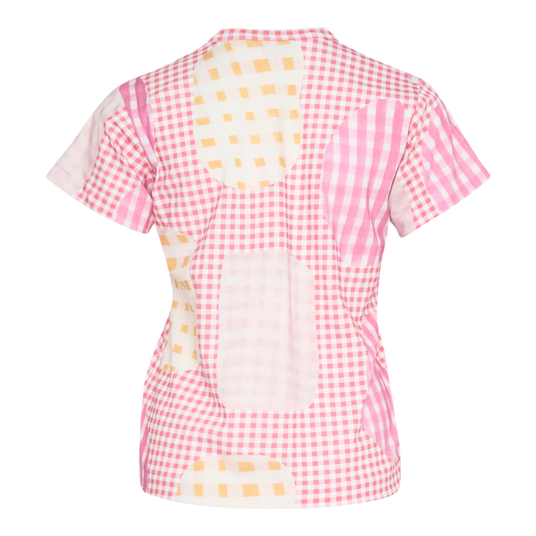 Gingham Patchwork Short Sleeve Tee
