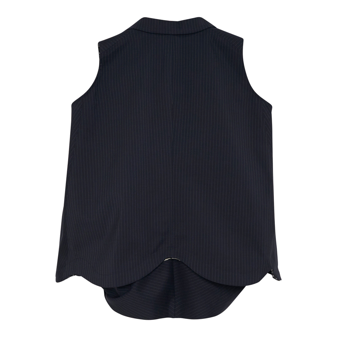 Pinstripe Lace Panel Vest