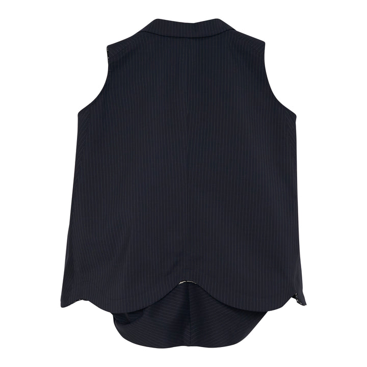Pinstripe Lace Panel Vest