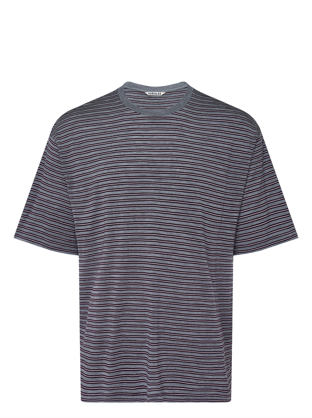 AURALEE Soft Smooth Wool Stripe Jersey Tee
