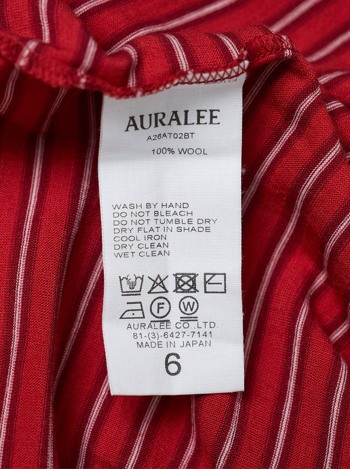 AURALEE Soft Smooth Wool Stripe Jersey Tee - view 3