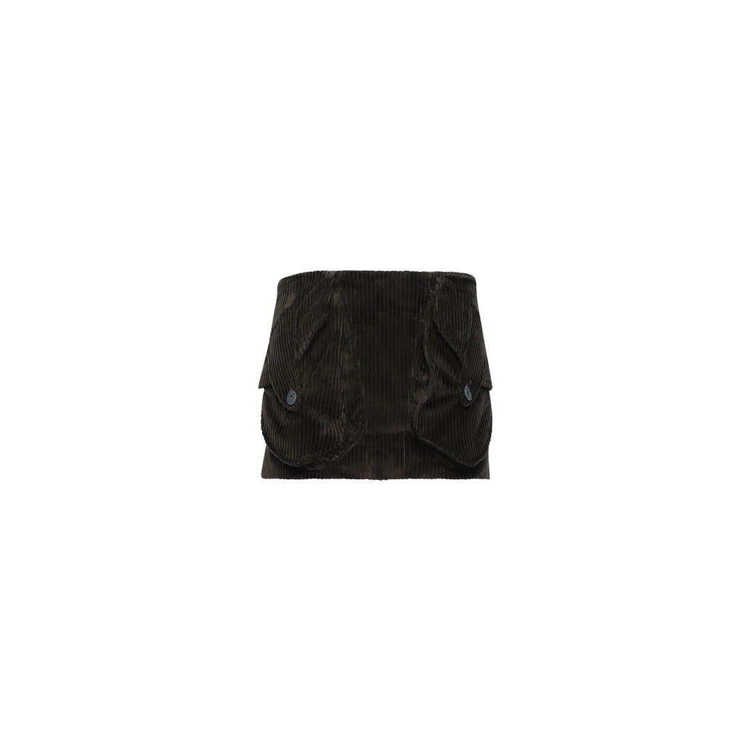 Corduroy Cargo Mini Skirt