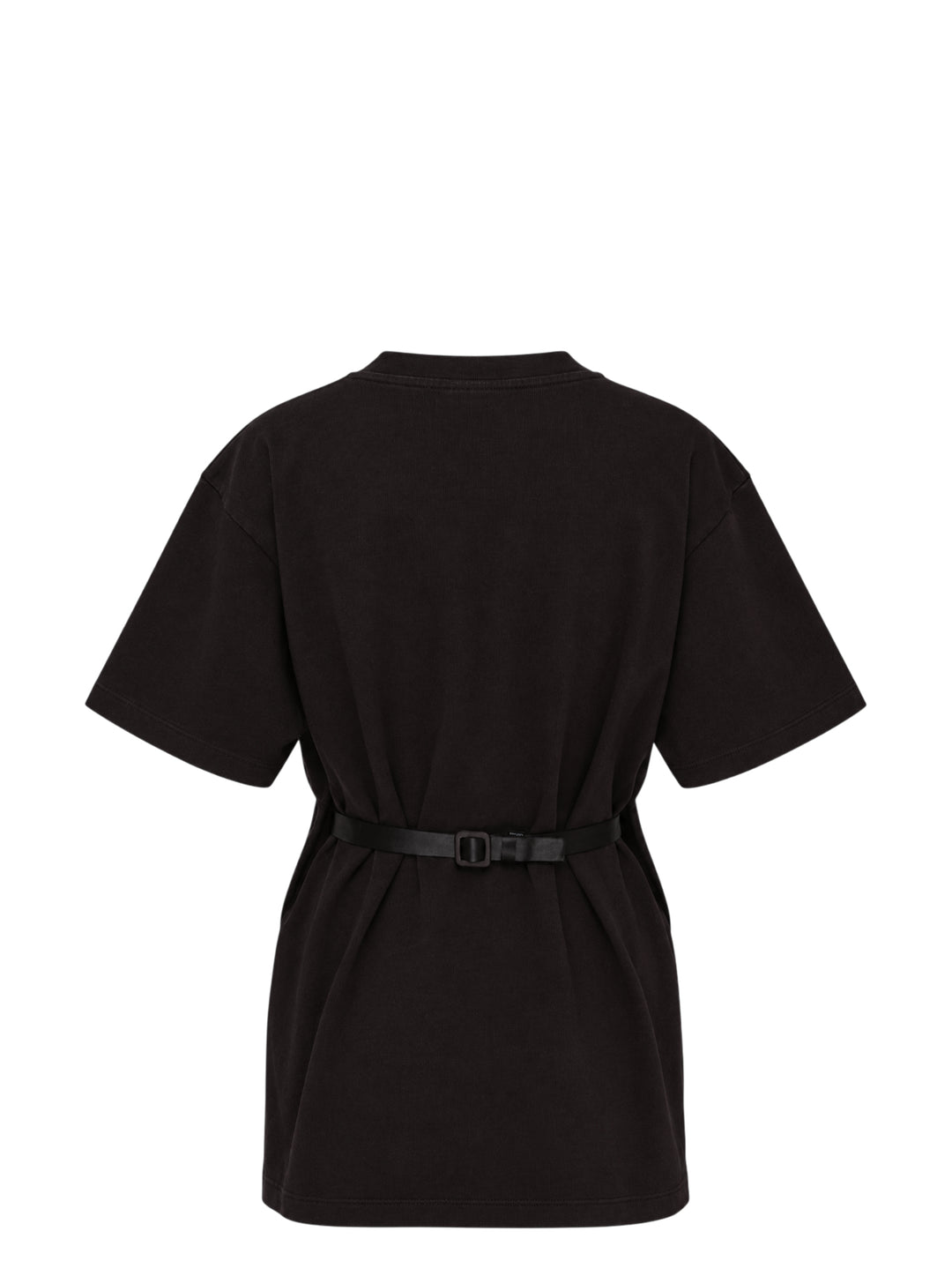 Vaquera All Eyes On Me washed black oversized T-shirt with white stiletto heel graphic and slogan print - view 2