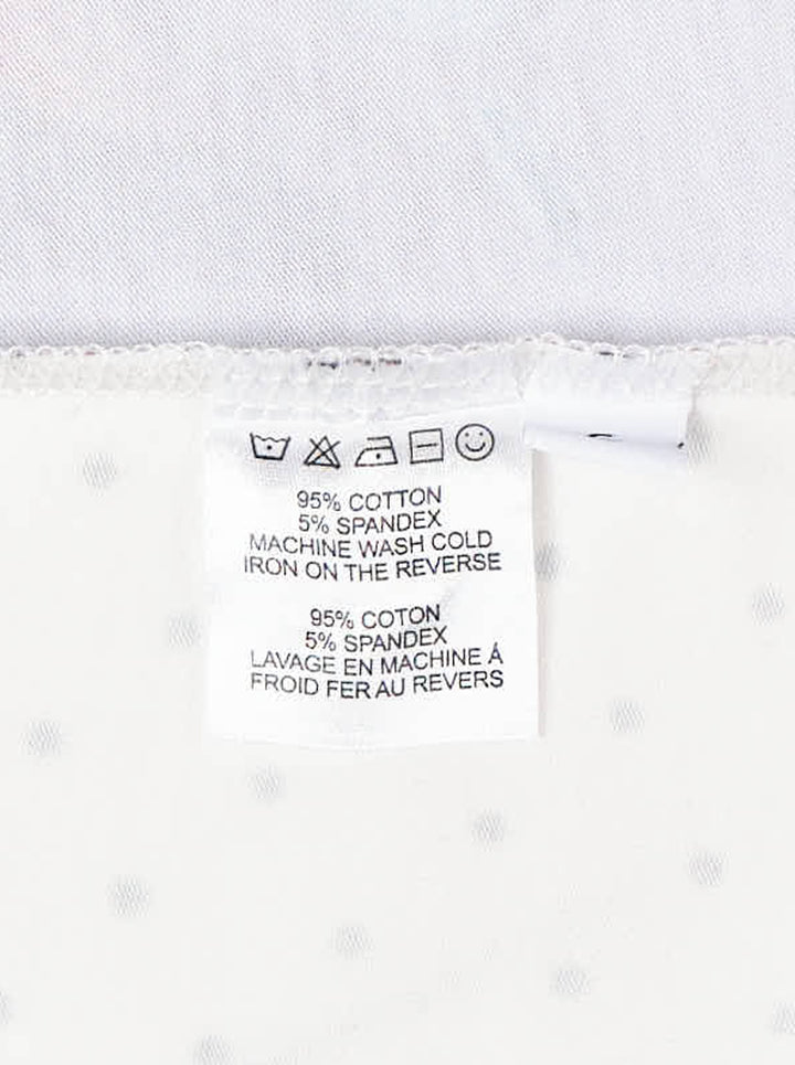 Ashley Williams Room Short Sleeve Tee with a photographic pastel bedroom interior print on the body and white polka dot short sleeves, featuring a crew neckline and fitted silhouette - view 3