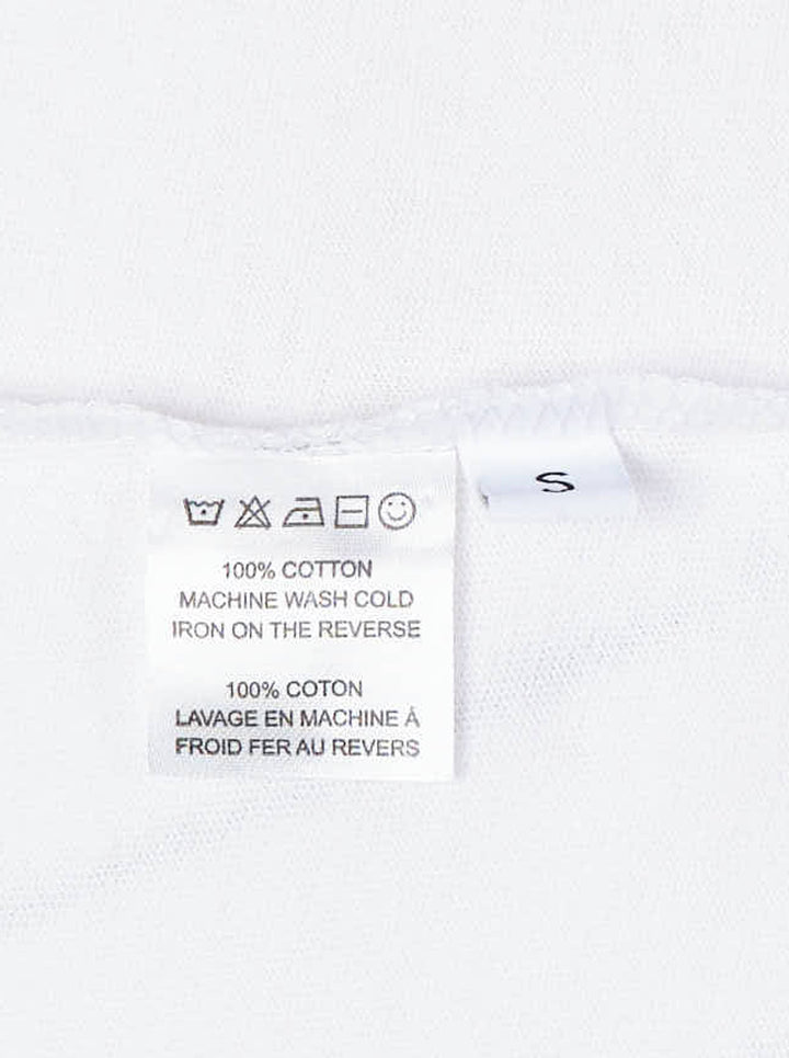 Ashley Williams white graphic tee featuring the Ashley & William cartoon characters — two blonde figures standing together under a red umbrella — with 'Ashley & William' printed in red text below - view 3