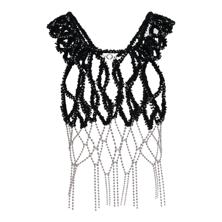Cropped Yarn and Chain Vest