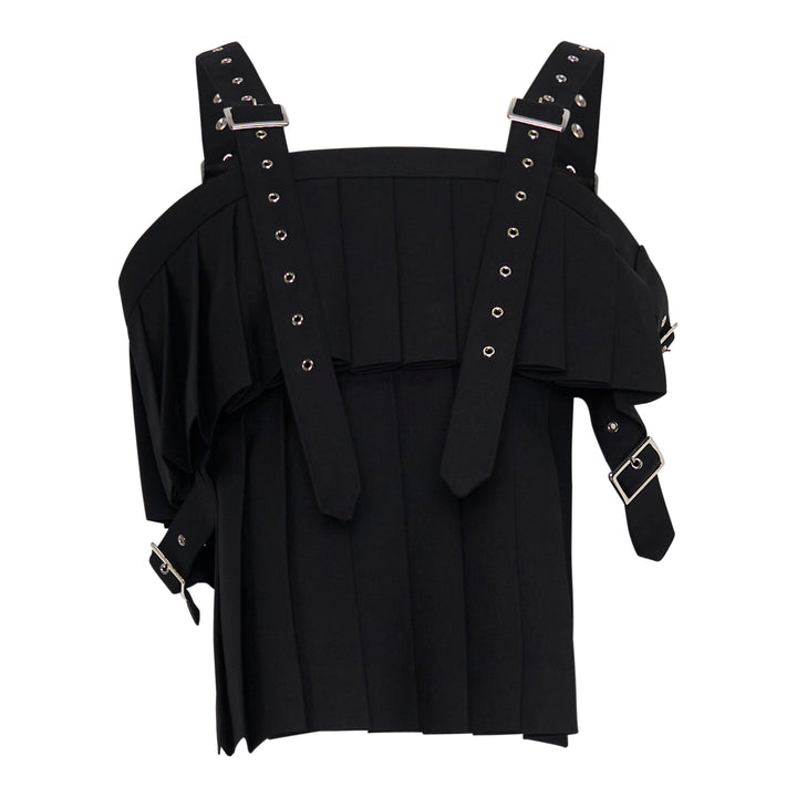 Pleated Buckle Strap Vest