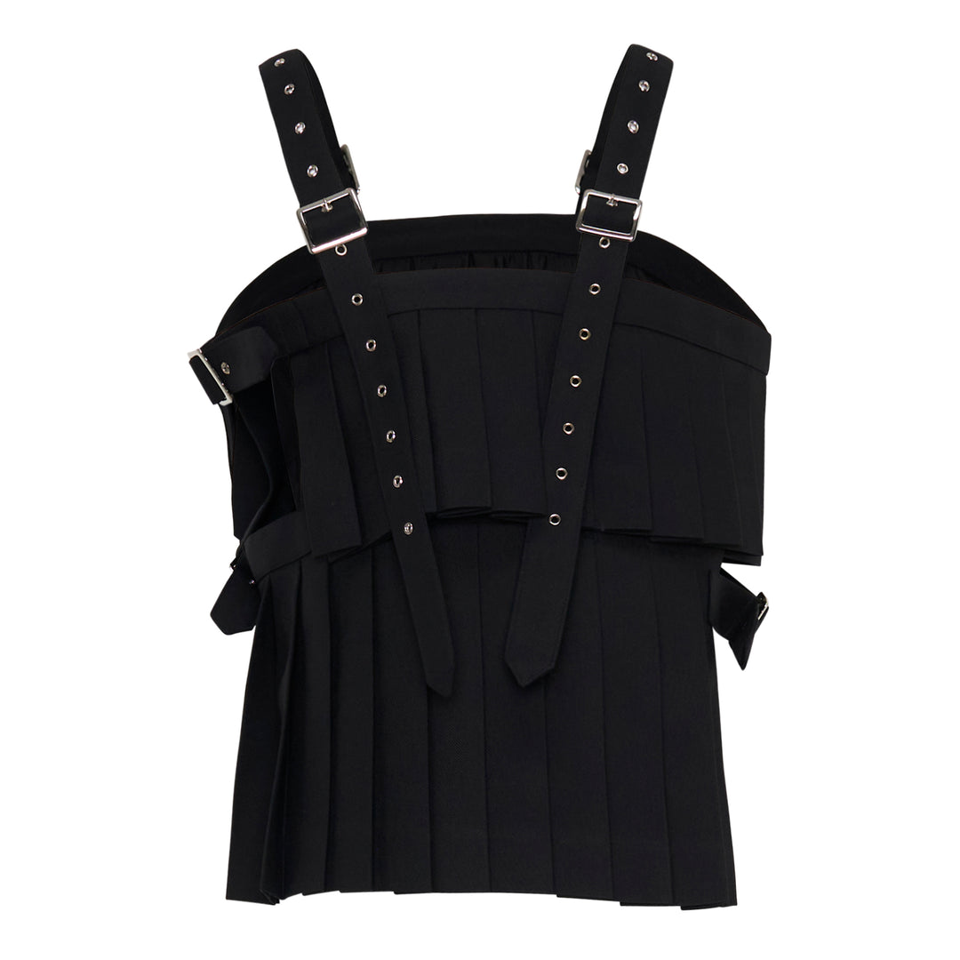 Pleated Buckle Strap Vest