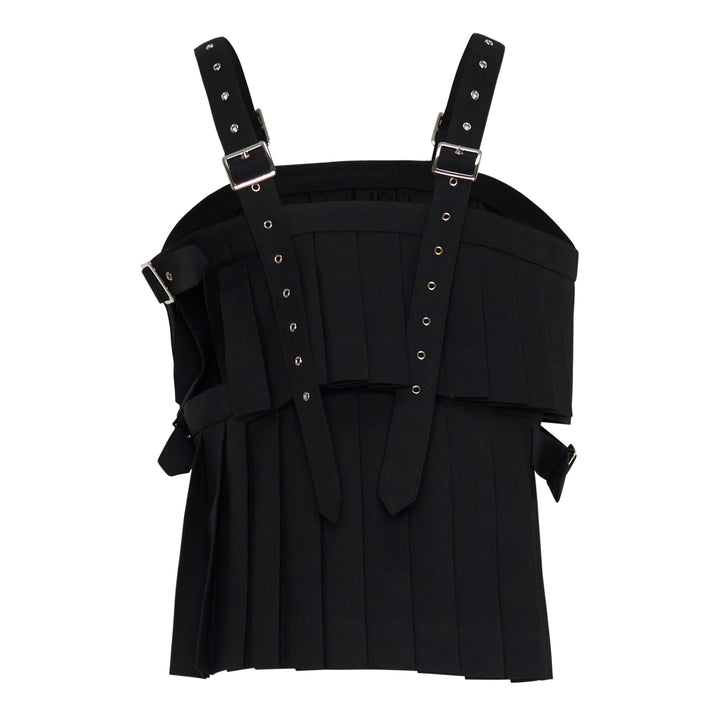 Pleated Buckle Strap Vest