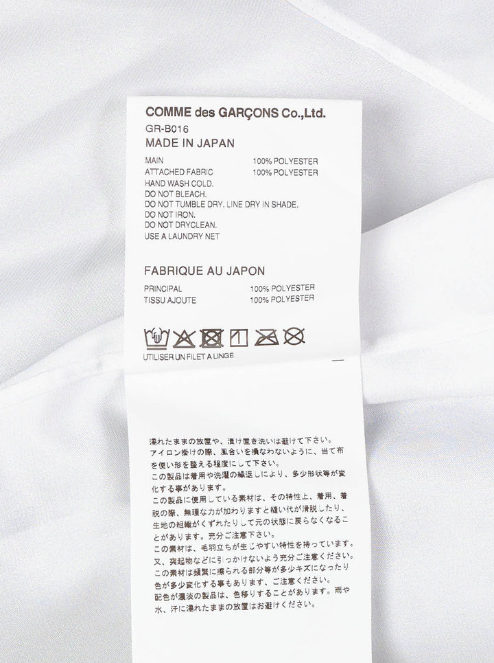 Comme des Garçons sheer layered button-up blouse with knotted fabric detailing at the sleeves - view 3