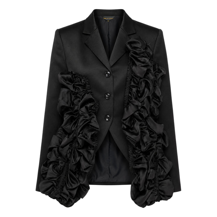 Ruffled Satin Blazer