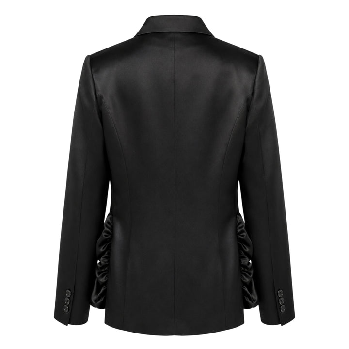 Ruffled Satin Blazer