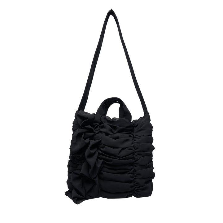 Ruched Ruffle Tote Bag