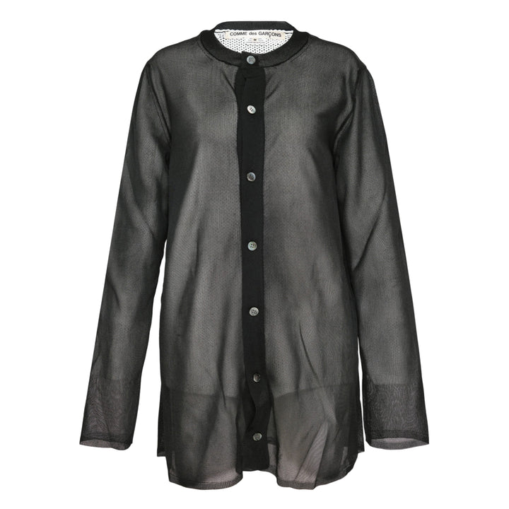 Sheer Layered Button-Up Shirt