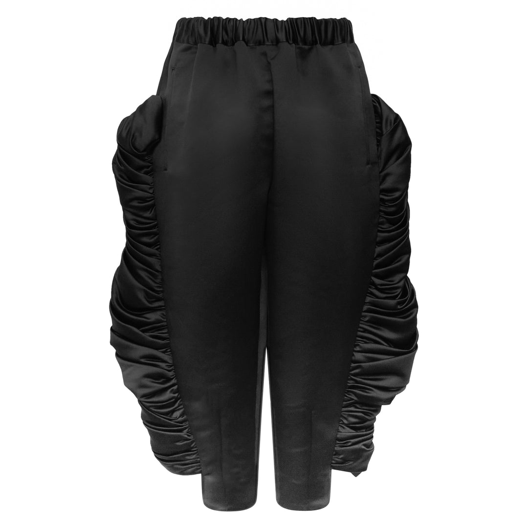 Rounded Silhouette Ruched Pants