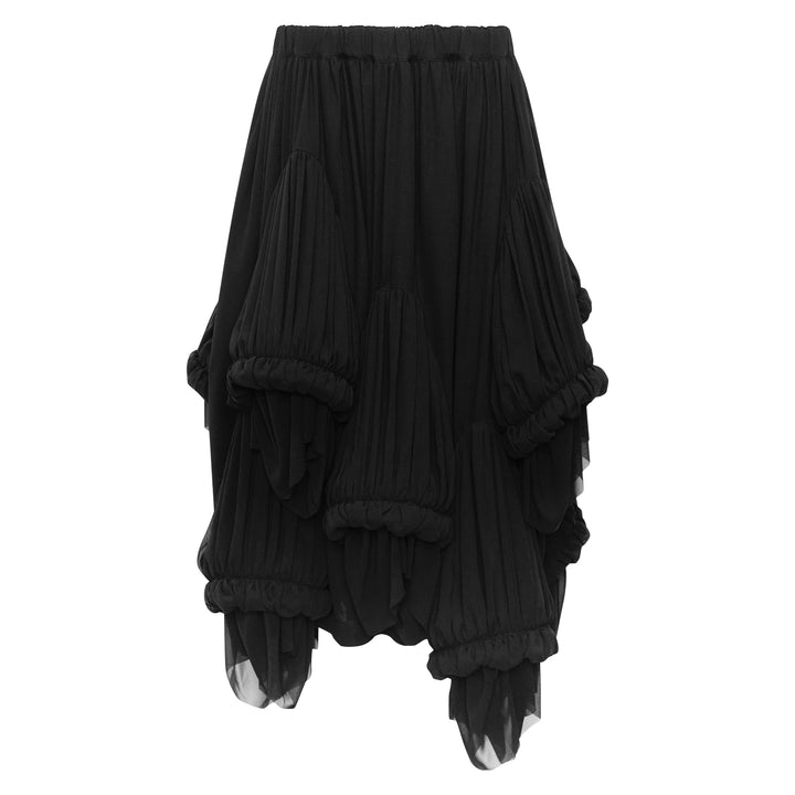 Layered Ruffle Pleated Skirt