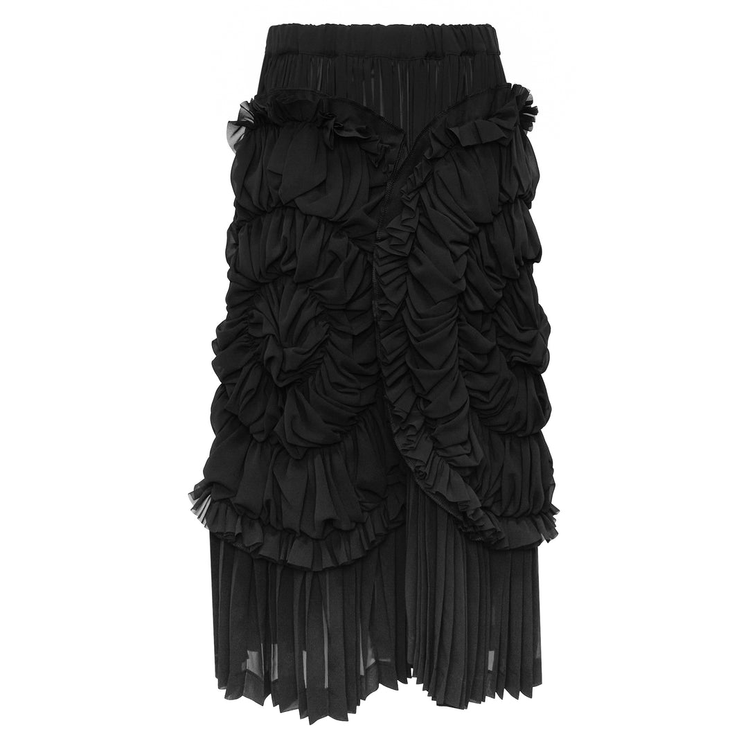 Tiered Ruffled Gathered Skirt