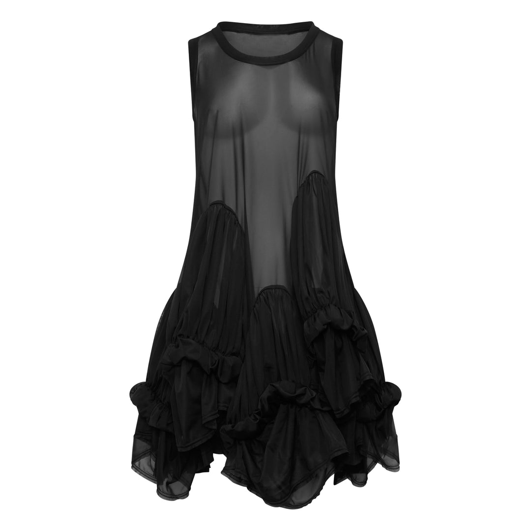 Sheer Layered Ruffle Dress