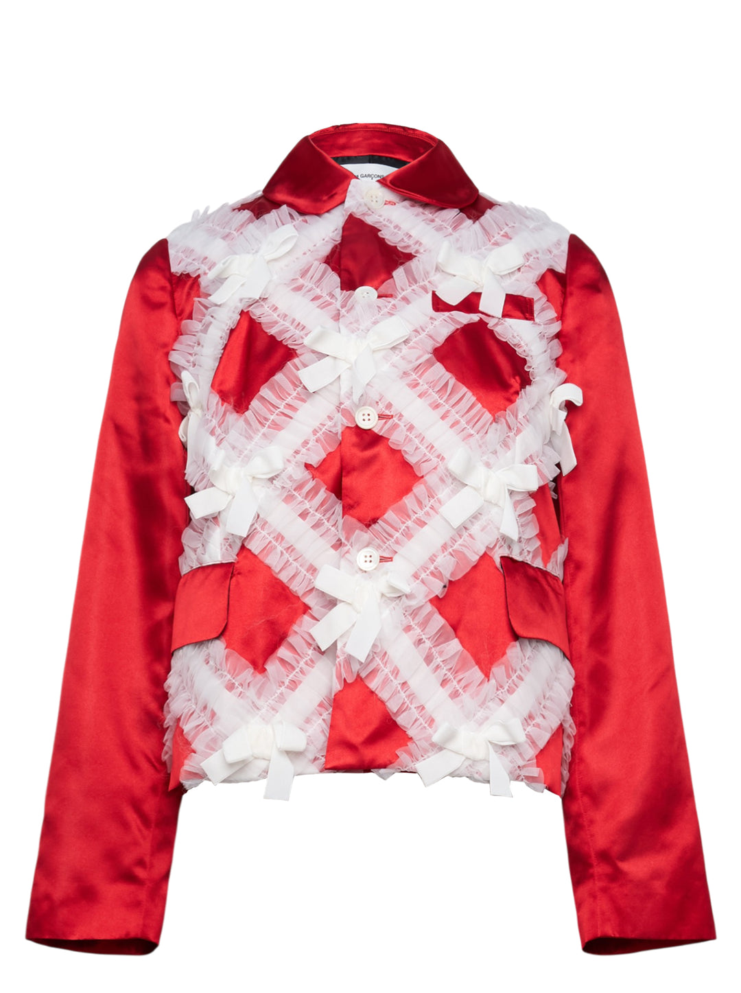 COMME des GARCONS GIRL Satin Criss-Cross Ruffle Jacket