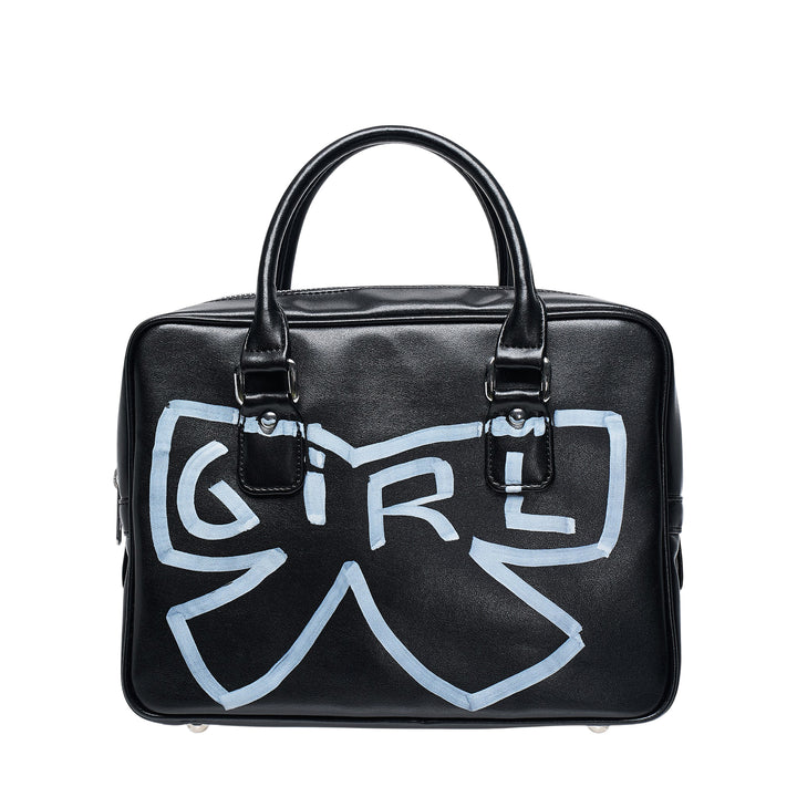 Abstract Graphic Bow Handbag
