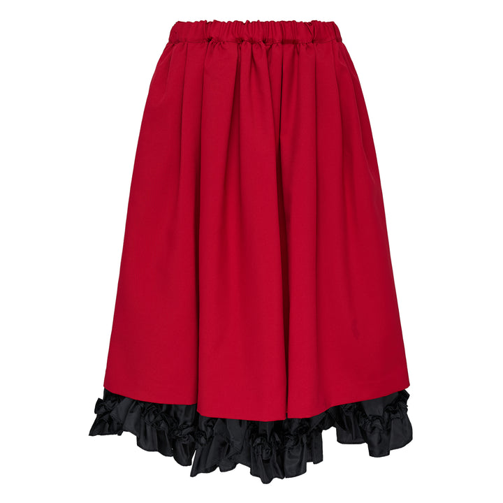 Pleated Drawstring Midi Skirt