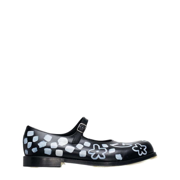 Graffiti Painted Mary Jane Flats