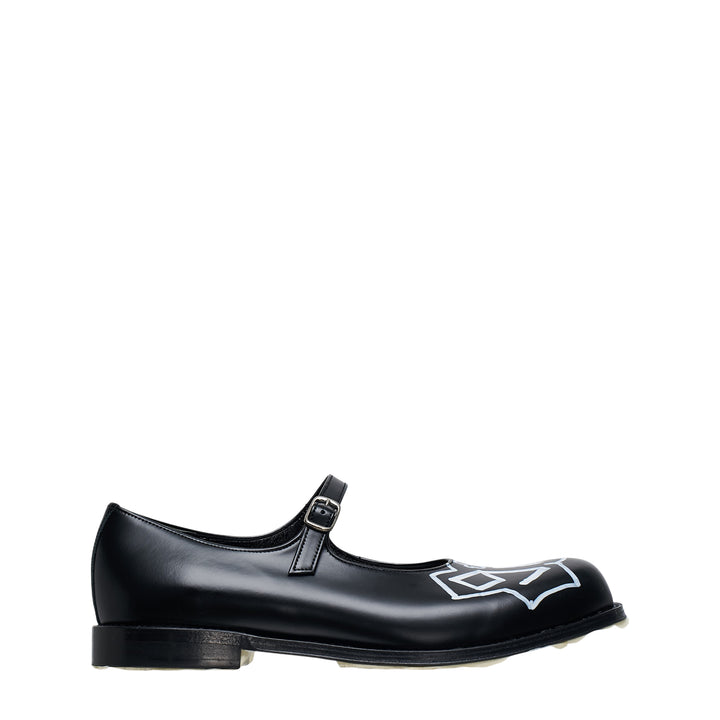 Graffiti Typo Mary Jane Flats