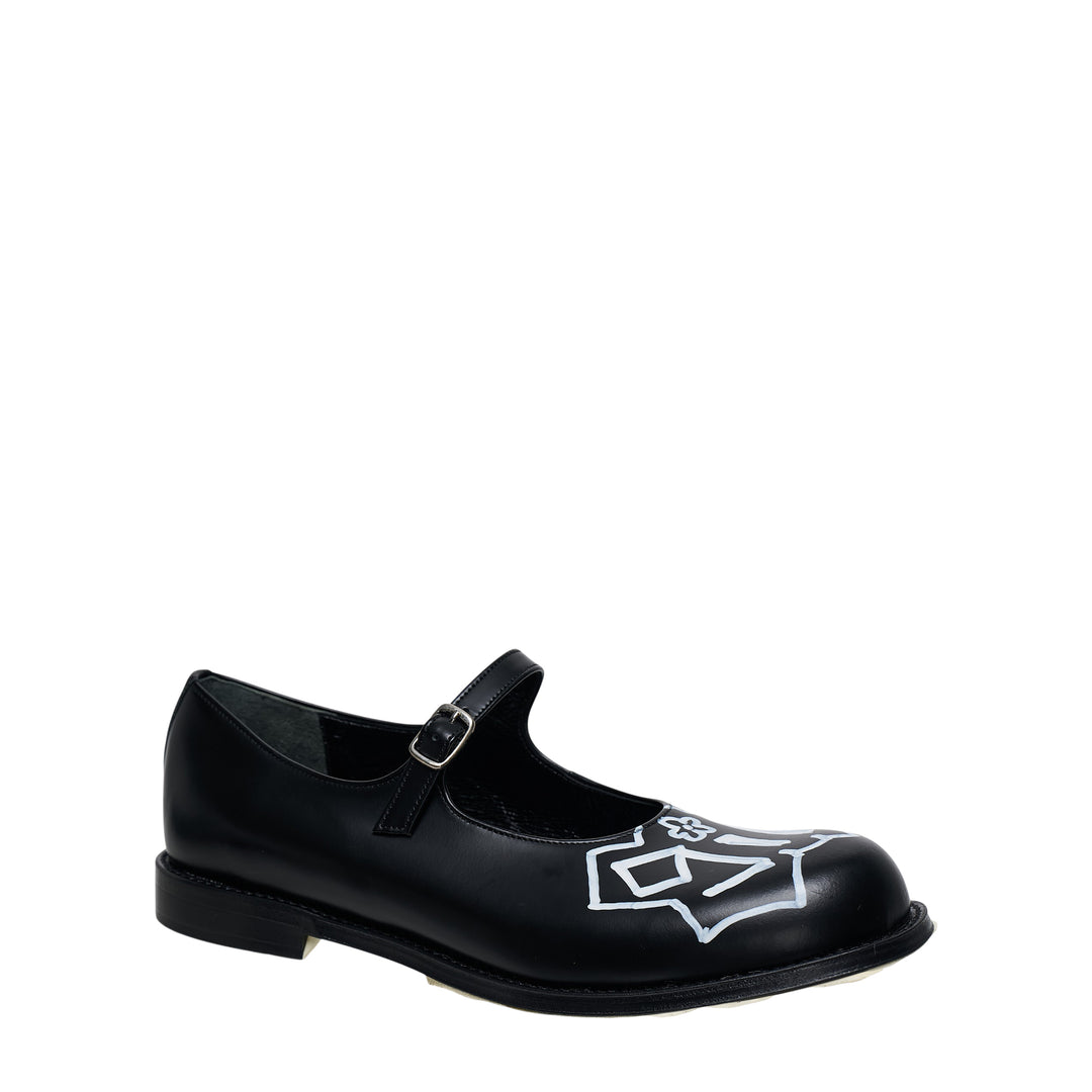 Graffiti Typo Mary Jane Flats