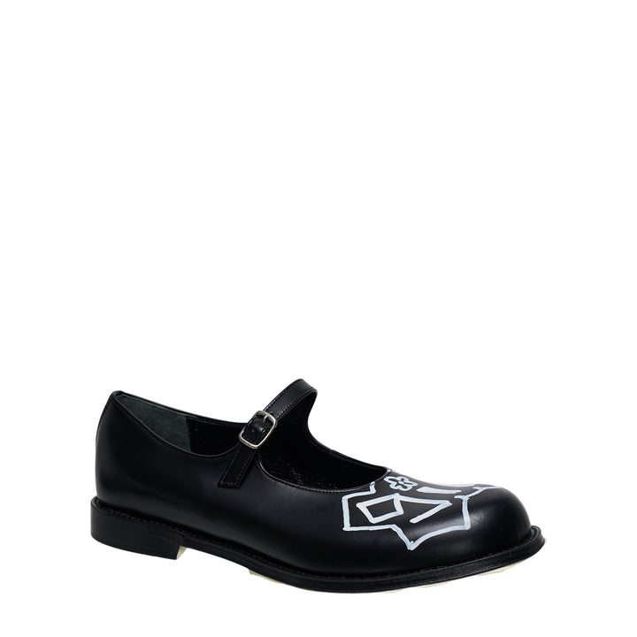 Graffiti Typo Mary Jane Flats