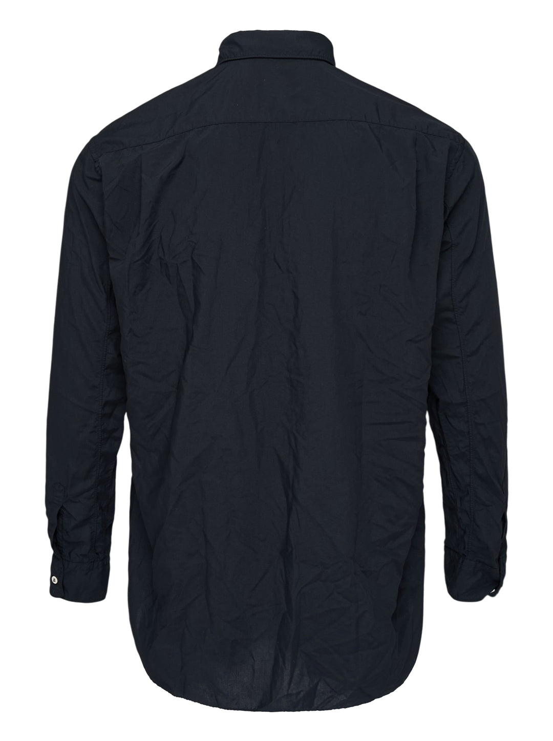 Comme des Garçons Shirt black long sleeve button-up shirt with two diagonal metal zips across the front - view 2
