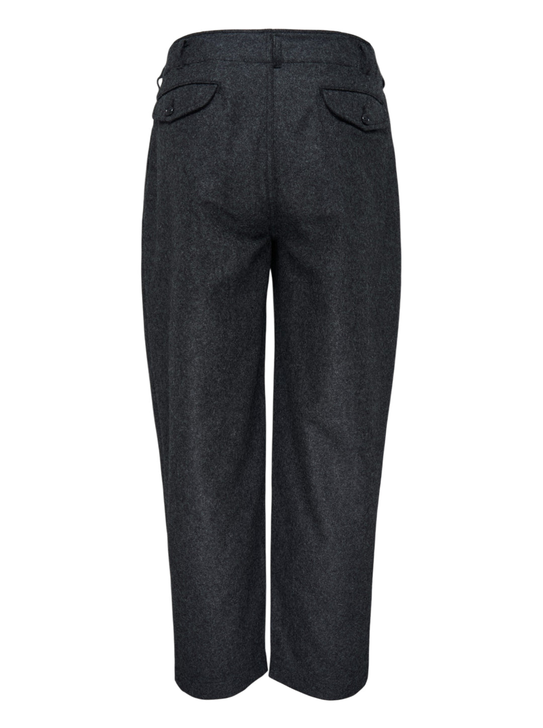 Charcoal heathered relaxed tapered pants with pleated front and button closure by Comme des Garçons Shirt - view 2