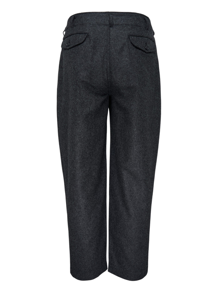 Charcoal heathered relaxed tapered pants with pleated front and button closure by Comme des Garçons Shirt - view 2