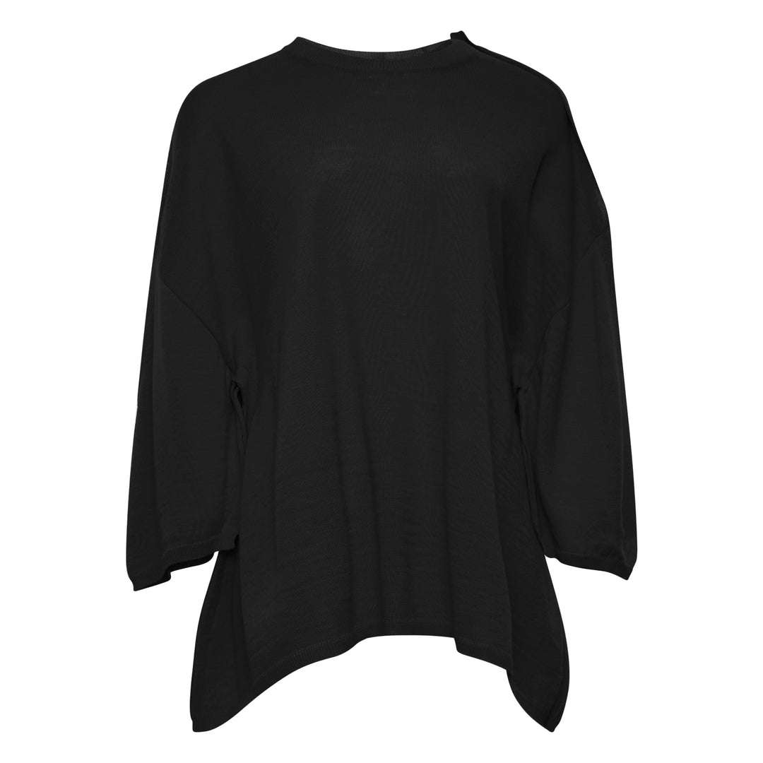 Oversized Curved Hem Knit Top