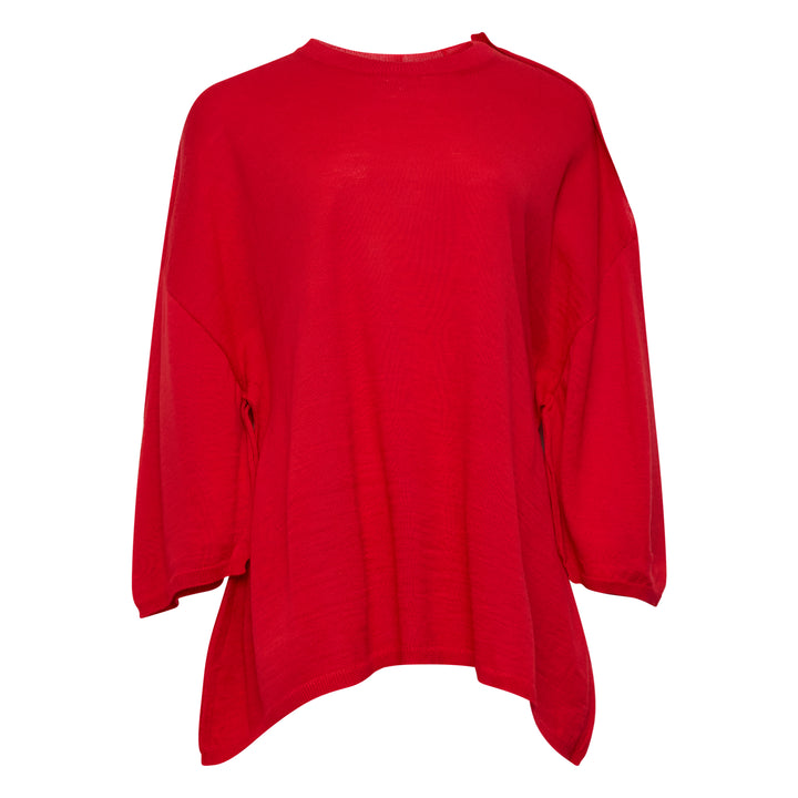 Oversized Curved Hem Knit Top