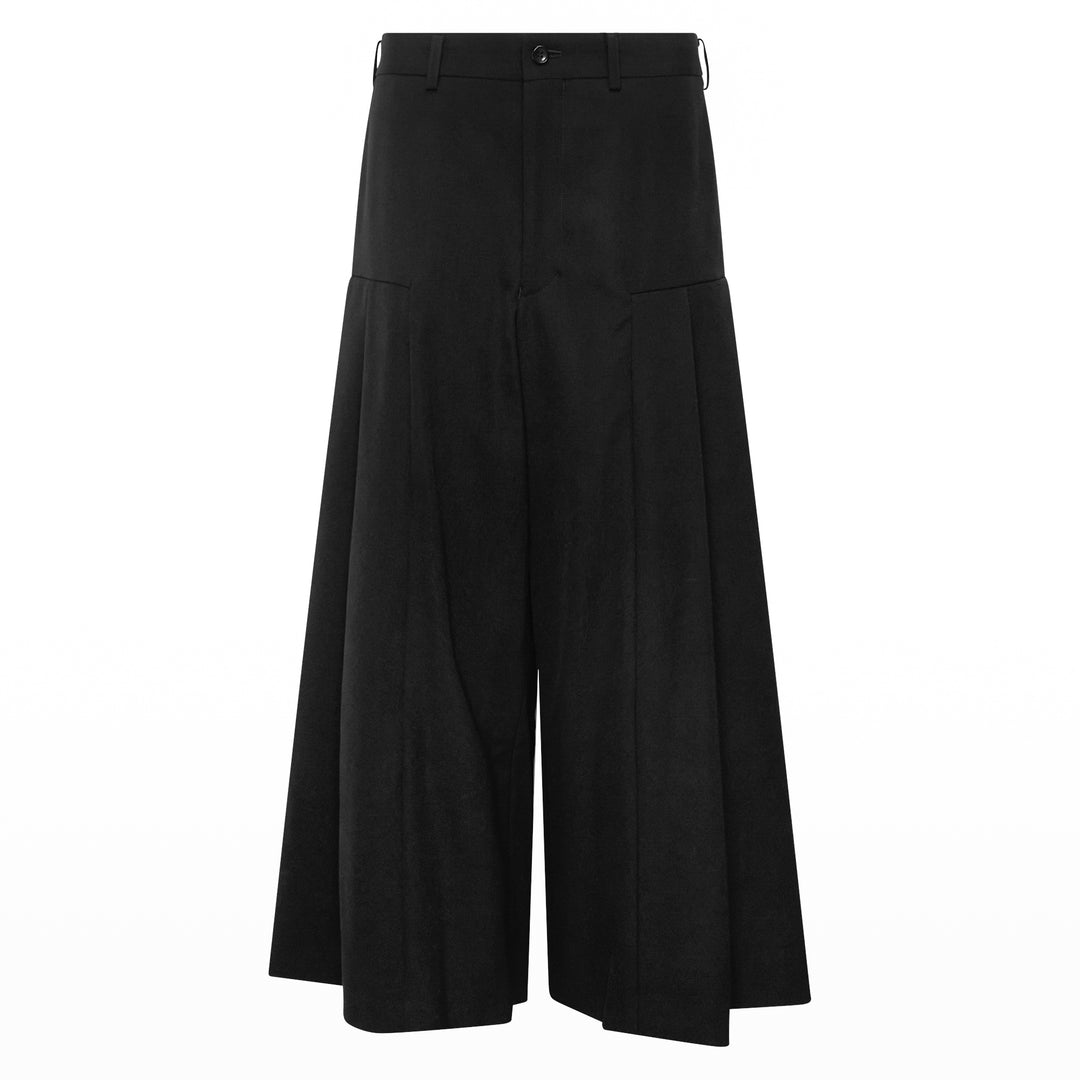 Wide-Leg Pleated Flare Trousers