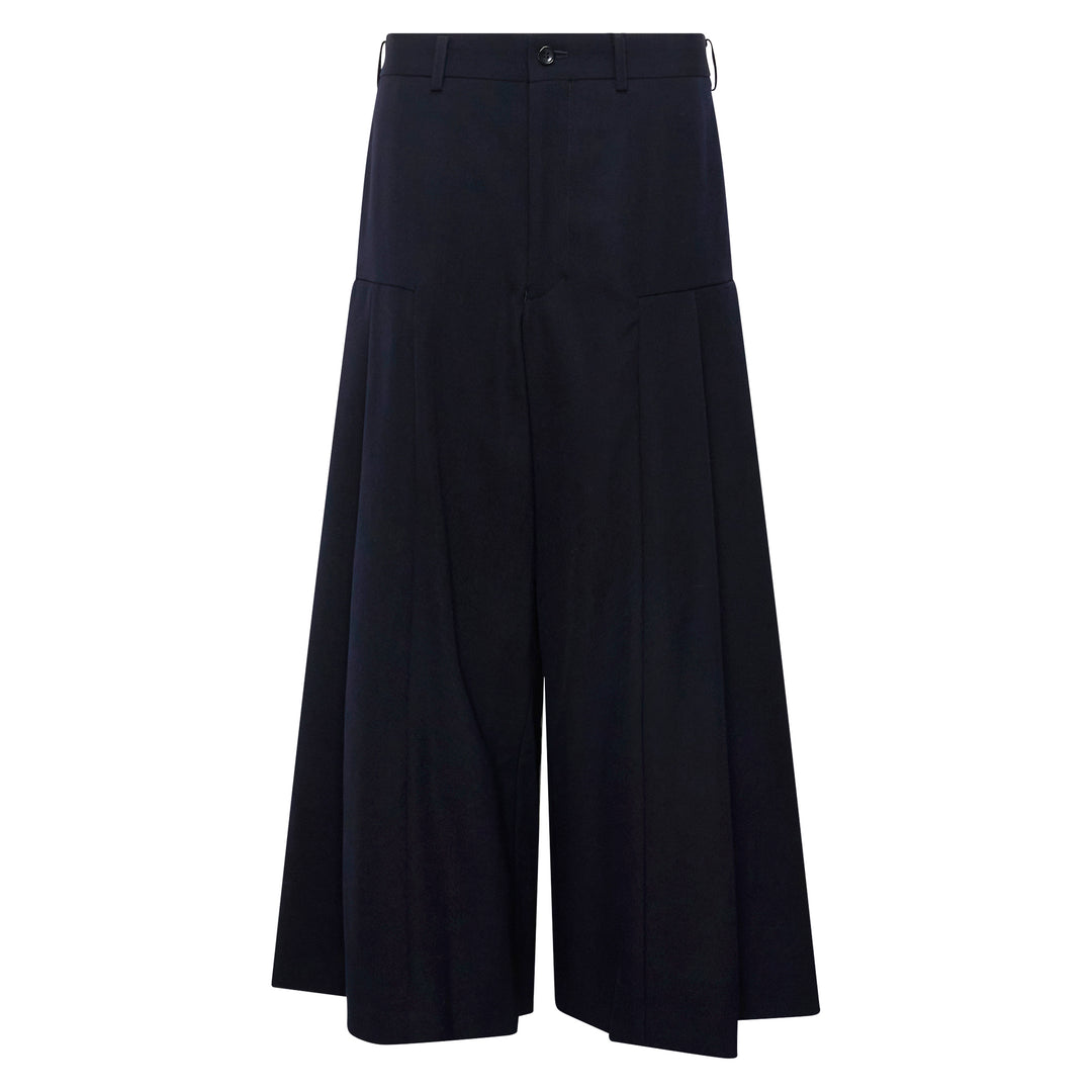Wide-Leg Pleated Flare Trousers