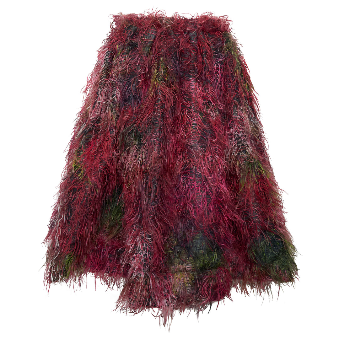 Fringed A-Line Midi Skirt